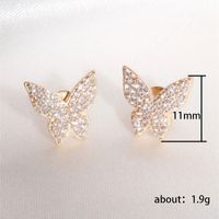 1 Pair Elegant Butterfly Copper Inlay Zircon Earrings main image 4