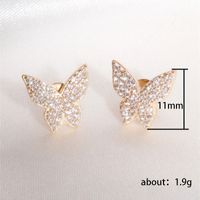 1 Paire Élégant Papillon Le Cuivre Incruster Zircon Des Boucles D'oreilles main image 4