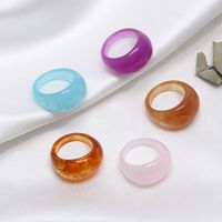 Simple Style Solid Color Resin Women's Rings main image 1