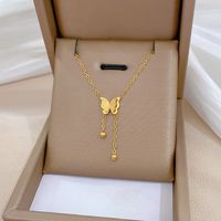 Titanium Steel Casual Plating Butterfly Pendant Necklace sku image 1