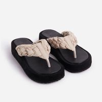 Women's Casual Solid Color T-strap Platform Sandals Beach Sandals main image 2