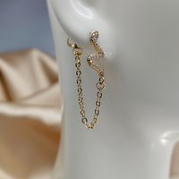 Cool Style Animal Snake Metal Plating Inlay Zircon Gold Plated Women's Drop Earrings main image 3
