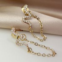 Cool Style Animal Snake Metal Plating Inlay Zircon Gold Plated Women's Drop Earrings sku image 1