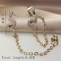 Cool Style Animal Snake Metal Plating Inlay Zircon Gold Plated Women's Drop Earrings main image 2
