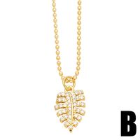 Artistic Devil's Eye Leaves Dragonfly Stainless Steel Copper Plating Inlay Zircon 18k Gold Plated Pendant Necklace main image 5