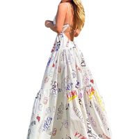 Women's Strap Dress Elegant Collarless Printing Sleeveless Printing Maxi Long Dress Holiday main image 2