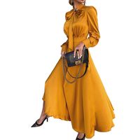 Women's Regular Dress Satin Dress Elegant Classic Style Long Sleeve Solid Color Maxi Long Dress Holiday Banquet Tea Party main image 5