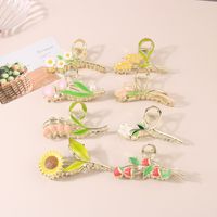 Pastoral Flower Alloy Plating Hair Claws main image 5