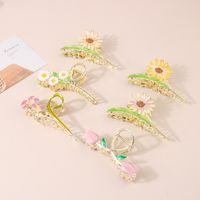 Pastoral Flower Alloy Plating Hair Claws main image 2