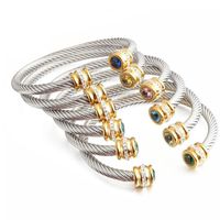 Titanium Steel Bracelet Colorful Diamond Twist Bangle Jewelry Wholesale main image 1