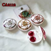 Factory Wholesale Round Marble Pattern Cosmetic Contact Lenses Box Contact Lens Case Storage Glasses Box Contact Lens Case Contact Lens Case main image 2