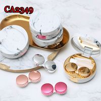 Factory Wholesale Round Marble Pattern Cosmetic Contact Lenses Box Contact Lens Case Storage Glasses Box Contact Lens Case Contact Lens Case main image 1