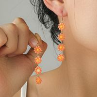 1 Pair Pastoral Flower Copper Drop Earrings sku image 5