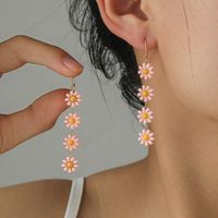1 Pair Pastoral Flower Copper Drop Earrings sku image 4