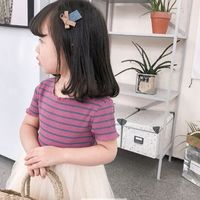 Cute Basic Solid Color Patchwork Cotton Girls Dresses main image 3