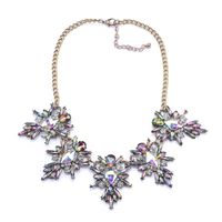 Exaggerated Flower Alloy Inlay Rhinestones Women's Earrings Necklace sku image 2