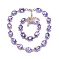 Glam Retro Oval Crystal Rhinestones Alloy Wholesale Bracelets Necklace main image 5