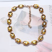 Glam Retro Oval Crystal Rhinestones Alloy Wholesale Bracelets Necklace main image 4