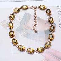Glam Retro Oval Crystal Rhinestones Alloy Wholesale Bracelets Necklace sku image 5