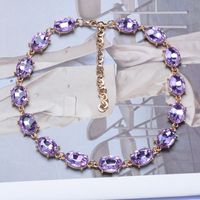 Glamour Rétro Ovale Cristal Strass Alliage De Gros Bracelets Collier sku image 4