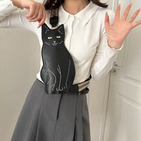 Women's Medium Pu Leather Cat Streetwear Square Zipper Crossbody Bag main image 5