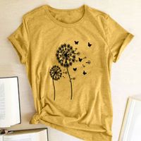 Women's T-shirt Short Sleeve T-shirts Printing Casual Simple Style Dandelion main image 2