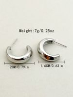 1 Pair Simple Style Commute C Shape Polishing Plating 304 Stainless Steel 14K Gold Plated Ear Studs main image 6