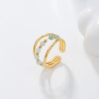 Simple Style Commute Solid Color Stainless Steel Patchwork Open Ring main image 1
