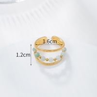 Simple Style Commute Solid Color Stainless Steel Patchwork Open Ring main image 2