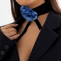 Vintage Style Classic Style Flower Cloth Three-dimensional Straps Women's Choker sku image 3