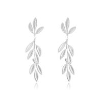 1 Paire Style Simple Feuilles Placage Acier Inoxydable Boucles D'oreilles main image 2