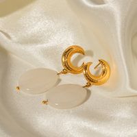 Elegant Moon Stainless Steel Shell Plating 18k Gold Plated Women's Drop Earrings main image 5