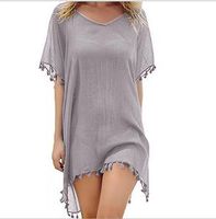 Women's Regular Dress Casual Elegant Sexy V Neck Patchwork Washed Tassel Short Sleeve Solid Color Above Knee Casual Outdoor Daily main image 6