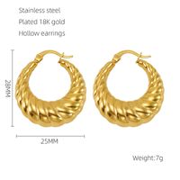 1 Pair Retro Solid Color Plating 304 Stainless Steel 18K Gold Plated Earrings sku image 5