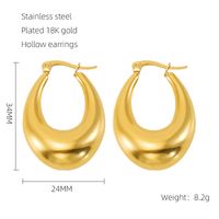 1 Pair Retro Solid Color Plating 304 Stainless Steel 18K Gold Plated Earrings sku image 7