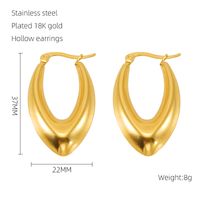 1 Pair Retro Solid Color Plating 304 Stainless Steel 18K Gold Plated Earrings sku image 4