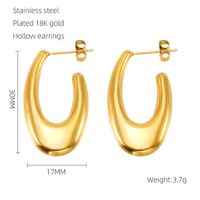 1 Pair Retro Solid Color Plating 304 Stainless Steel 18K Gold Plated Earrings sku image 1