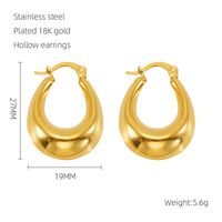 1 Pair Retro Solid Color Plating 304 Stainless Steel 18K Gold Plated Earrings sku image 3