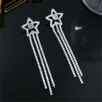 Simple Style Solid Color Rhinestone Patchwork Silver Plated Women's Drop Earrings main image 4