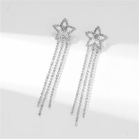 Simple Style Solid Color Rhinestone Patchwork Silver Plated Women's Drop Earrings main image 3