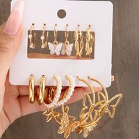 1 Set Simple Style Round Metal Plating Gold Plated Women's Drop Earrings Earrings Ear Studs sku image 81
