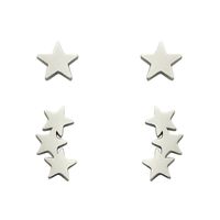 2 Pairs Cute Simple Style Star Polishing 304 Stainless Steel Ear Studs sku image 1