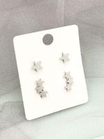 2 Paires Mignon Style Simple Star Polissage Acier Inoxydable 304 Boucles D'Oreilles main image 1