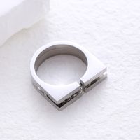 304 Stainless Steel 18K Gold Plated Simple Style Commute Plating Inlay Solid Color Rhinestones Rings main image 3