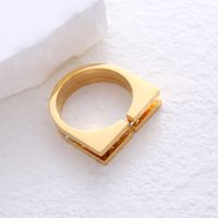 304 Stainless Steel 18K Gold Plated Simple Style Commute Plating Inlay Solid Color Rhinestones Rings main image 2