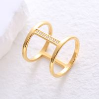 304 Stainless Steel 18K Gold Plated Simple Style Plating Solid Color Artificial Rhinestones Rings main image 5