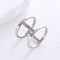 304 Stainless Steel 18K Gold Plated Simple Style Plating Solid Color Artificial Rhinestones Rings main image 6