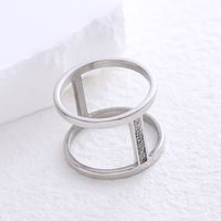 304 Stainless Steel 18K Gold Plated Simple Style Plating Solid Color Artificial Rhinestones Rings main image 2