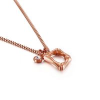 Titanium Steel Rose Gold Plated Simple Style Patchwork Letter Pendant Necklace sku image 4
