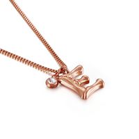 Titanium Steel Rose Gold Plated Simple Style Patchwork Letter Pendant Necklace sku image 5